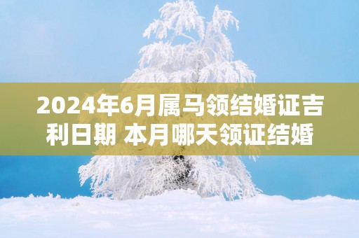 2025年6月属马领结婚证吉利日期 本月哪天领证结婚好
