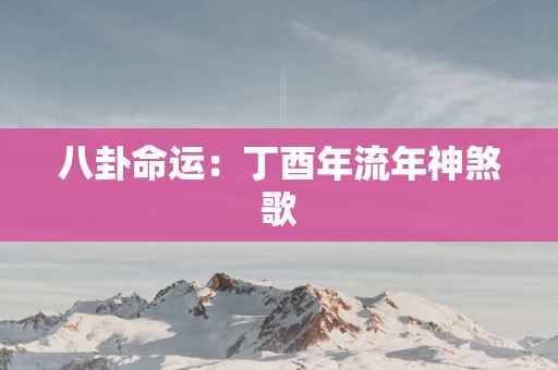 八卦命运：丁酉年流年神煞歌