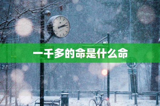 一千多的命是什么命