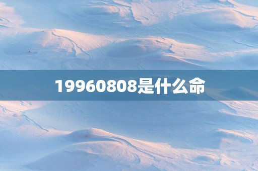 19960808是什么命