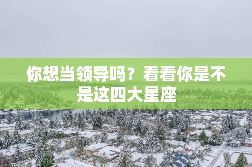 你想当领导吗？看看你是不是这四大星座