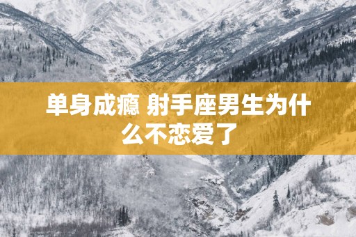 单身成瘾 射手座男生为什么不恋爱了