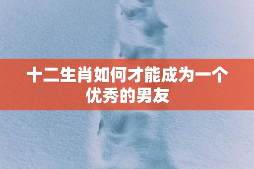 十二生肖如何才能成为一个优秀的男友