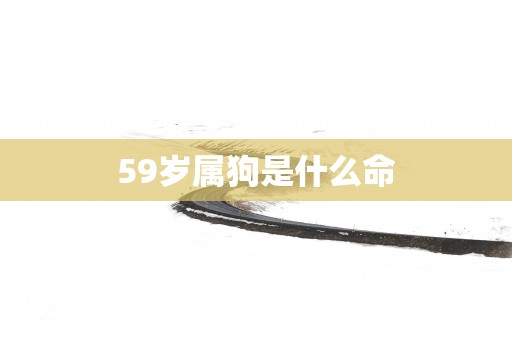 59岁属狗是什么命