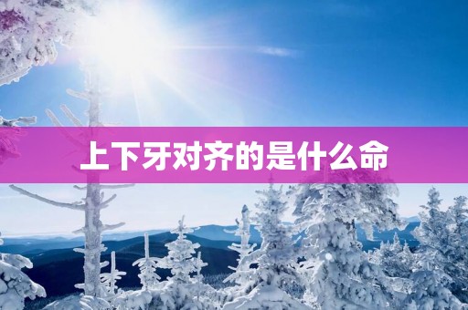上下牙对齐的是什么命