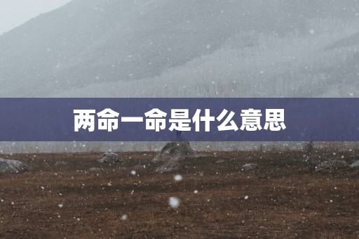 两命一命是什么意思