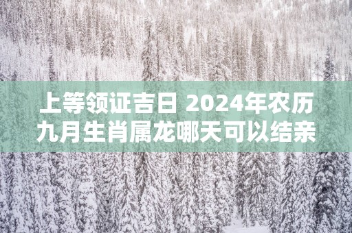 上等领证吉日 2025年农历九月生肖属龙哪天可以结亲家
