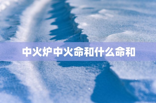 中火炉中火命和什么命和