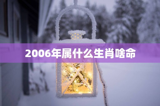 2006年属什么生肖啥命