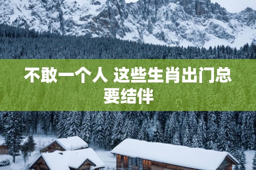 不敢一个人 这些生肖出门总要结伴