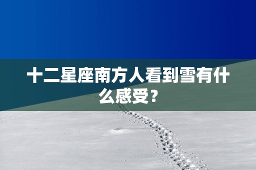 十二星座南方人看到雪有什么感受？