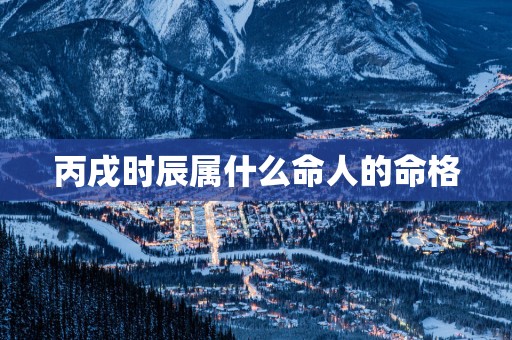 丙戌时辰属什么命人的命格