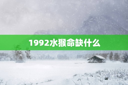 1992水猴命缺什么