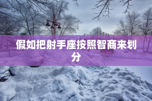 假如把射手座按照智商来划分