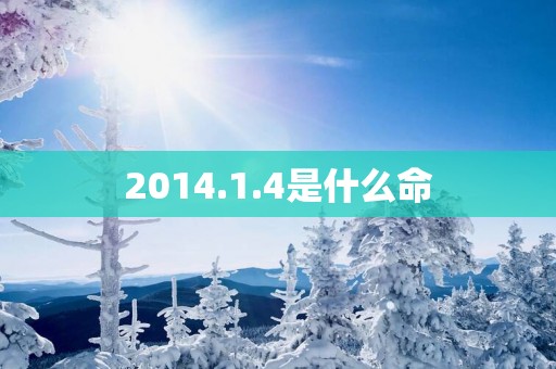2014.1.4是什么命