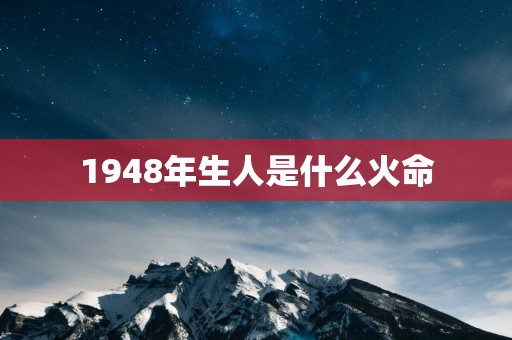 1948年生人是什么火命