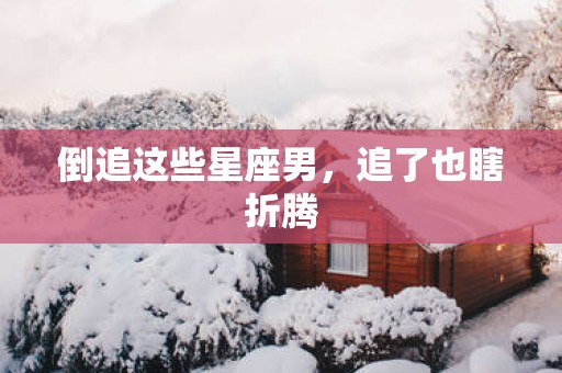 倒追这些星座男，追了也瞎折腾