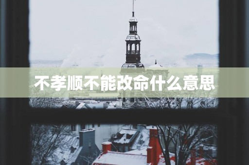 不孝顺不能改命什么意思