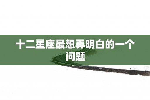 十二星座最想弄明白的一个问题 十二星座最想弄明白的一个问题