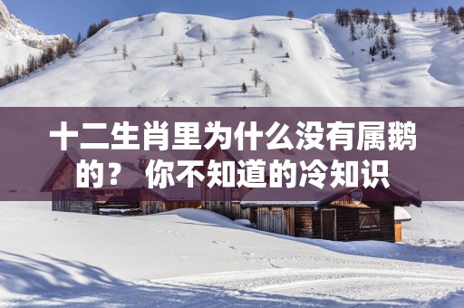 十二生肖里为什么没有属鹅的？ 你不知道的冷知识