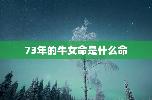 73年的牛女命是什么命