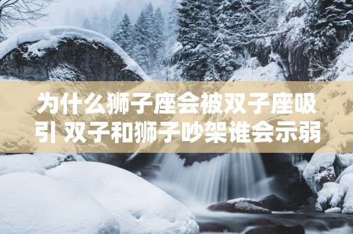 为什么狮子座会被双子座吸引 双子和狮子吵架谁会示弱