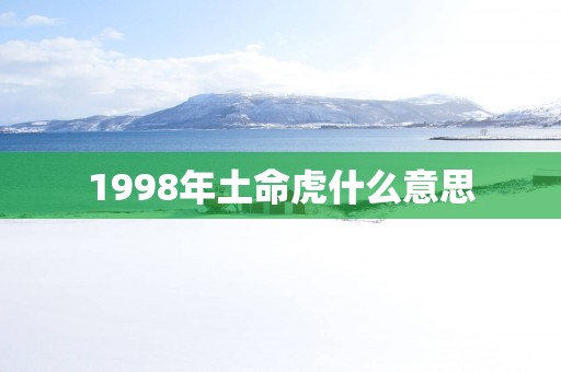 1998年土命虎什么意思
