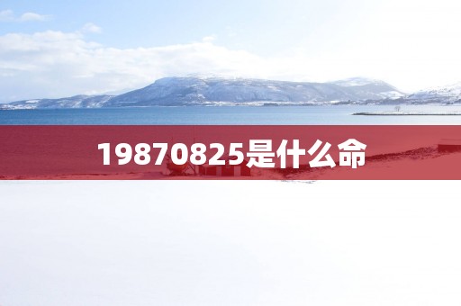 19870825是什么命