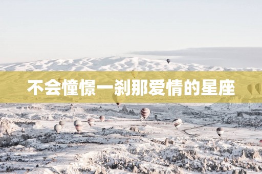 不会憧憬一刹那爱情的星座
