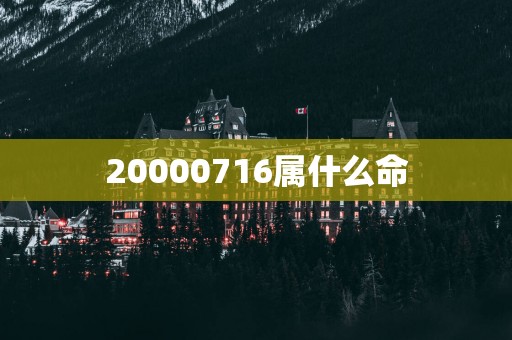 20000716属什么命