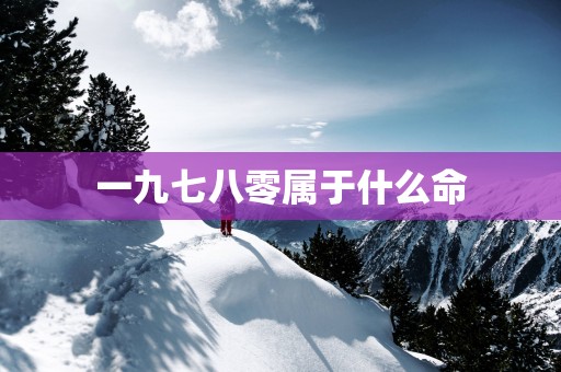 一九七八零属于什么命