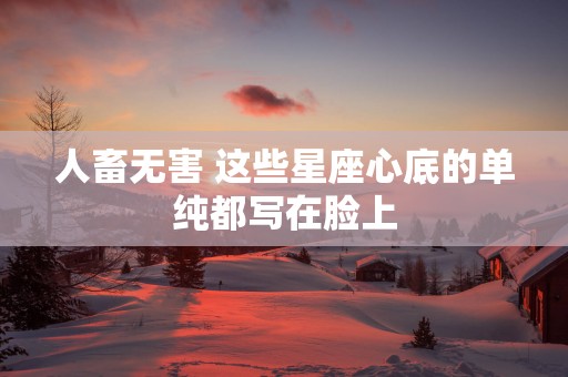 人畜无害 这些星座心底的单纯都写在脸上