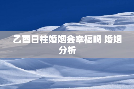 乙酉日柱婚姻会幸福吗 婚姻分析