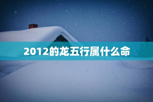 2012的龙五行属什么命