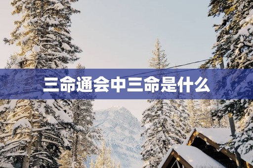 三命通会中三命是什么