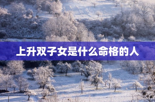 上升双子女是什么命格的人