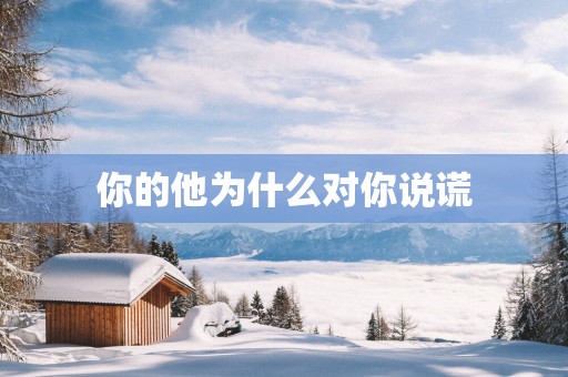 你的他为什么对你说谎
