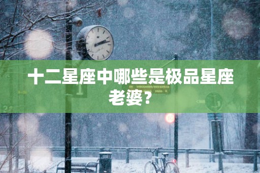 十二星座中哪些是极品星座老婆？
