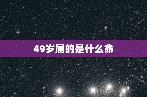49岁属的是什么命