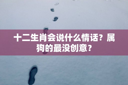 十二生肖会说什么情话？属狗的最没创意？