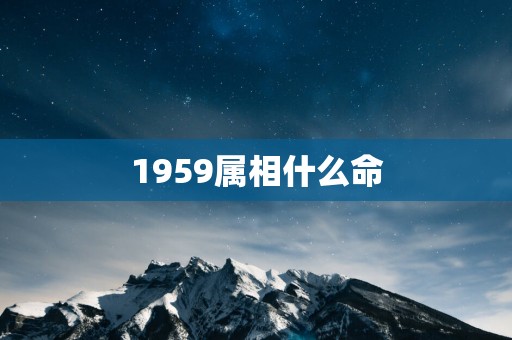 1959属相什么命