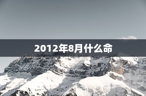 2012年8月什么命