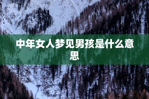 中年女人梦见男孩是什么意思