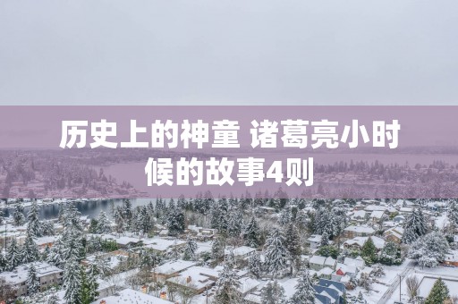 历史上的神童 诸葛亮小时候的故事4则