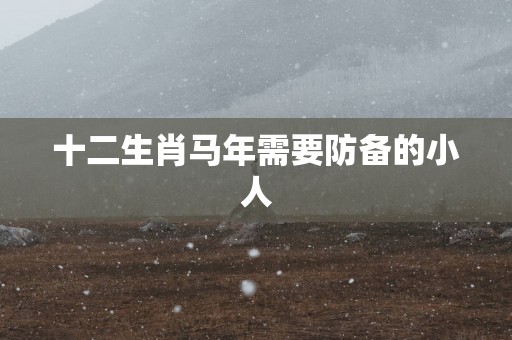 十二生肖马年需要防备的小人