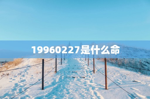 19960227是什么命