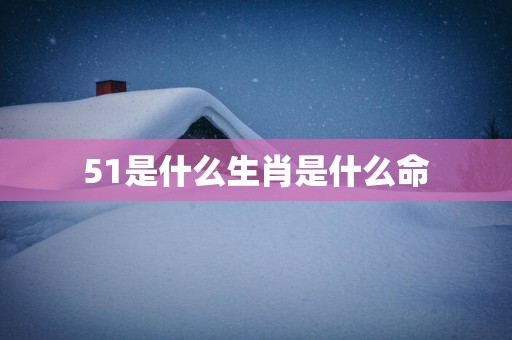 51是什么生肖是什么命