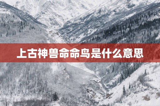 上古神兽命命鸟是什么意思