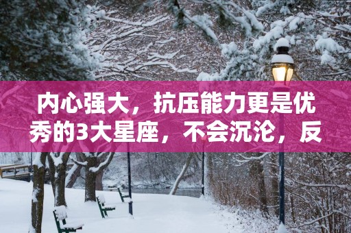 内心强大，抗压能力更是优秀的3大星座，不会沉沦，反而愈挫愈勇
