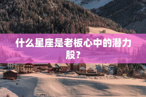 什么星座是老板心中的潜力股？